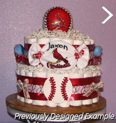 Cardinals-Diaper-Cake (2).JPG - St. Louis Cardinals Diaper Cake